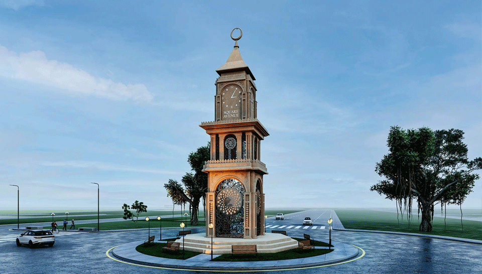 Clock-tower-al-ghani-garden-phase7